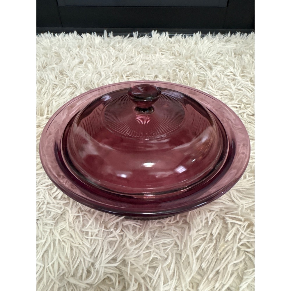Vintage Vision‎ Ware Corning Amber Glass Casserole Dish with Lid Made In USA